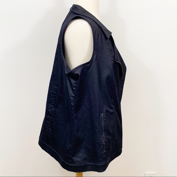 Eileen Fisher Asymmetric Zip Black Vest 1X - Picture 7 of 11